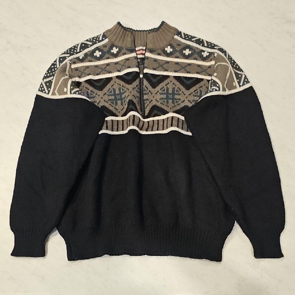 Obermeyer Black and Brown Zip Up Sweater